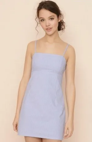 Garage Blue White Striped Mini Dress thumbnail 1