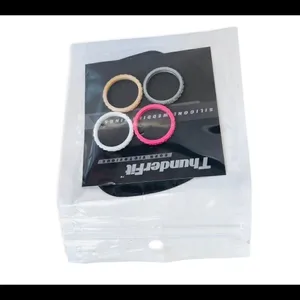 New Womens 4 Pack Thunder Fit Diamond Silicone Bands - Sz 7 thumbnail 2
