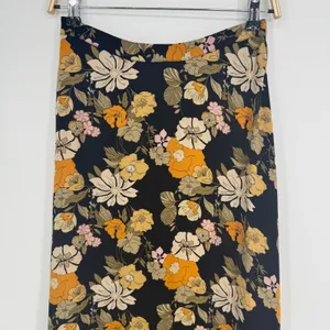 Natural Life Floral Maxi Skirt XS Black Orange Boho Hippie Cottagecore Slit thumbnail 4