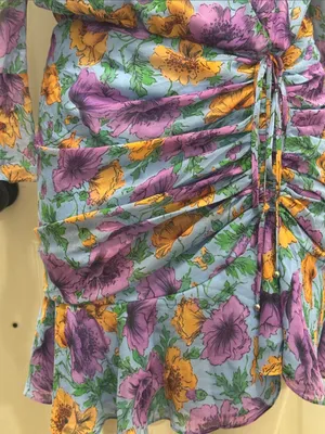 VERONICA BEARD 100% Silk Sean Floral-Printed Ruched Dress | Size 6🌸 thumbnail 9