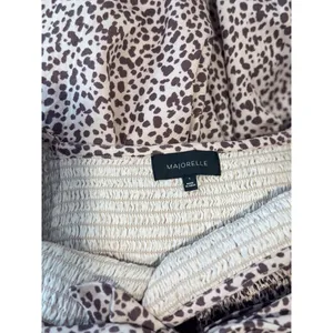 Revolve Majorelle Dress Beige Jade Maxi Cheetah Fit Flare Tiered Smocked Small thumbnail 5