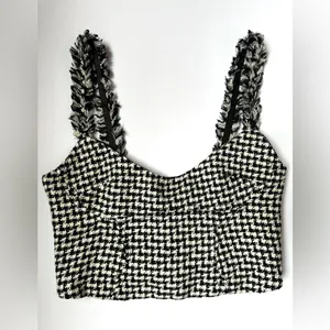 Zara |‎ Monochrome Houndstooth Tank Top | women’s Sz XS thumbnail 7