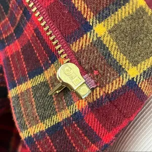 Burberry Red Tartan Plaid Crop Zip Wool Jacket 6 thumbnail 10
