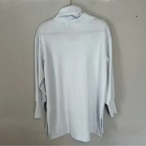 Anthropologie Maeve Cowl Neck Long Sleeve Tunic Style Sweater Light Blue thumbnail 4