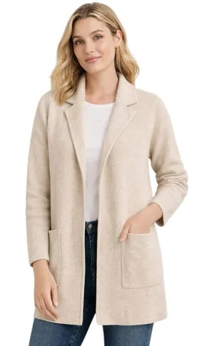 J.Crew - Sophie Open Front Sweater Blazer Beige Sz M thumbnail 1