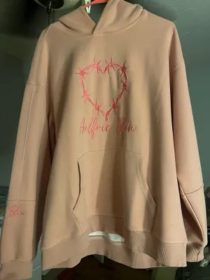 Aelfric Eden Hoodie Pink Black Heart Graphic Oversized Sweatshirt thumbnail 1