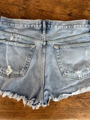 Agolde Light Washed Distressed Button Fly Cutoffs 3" Inseam Size 29 thumbnail 4