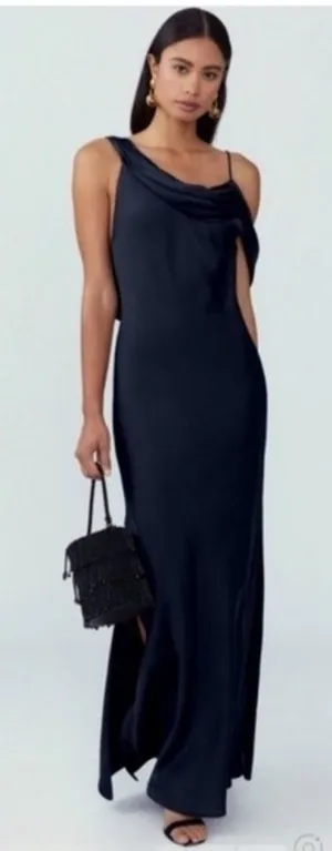Fame & Partners Francoise Size 6 Satin Effect Maxi Dress thumbnail 1
