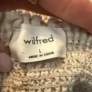 Aritzia Wilfred Tempest Natural Oatmeal Organic Linen Smocked Boho Mini Dress thumbnail 3