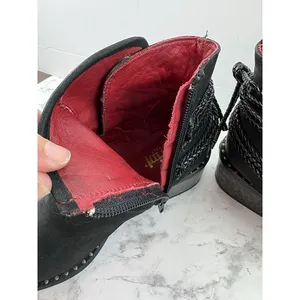 *Ferrini Footwear Ankle Booties Size 7.5 Black Leather Western Cowgirl Festival thumbnail 11