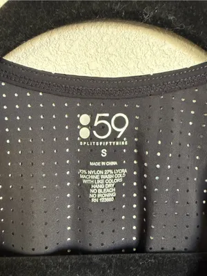 Splits59 Black Perforated Mesh Racerback Tank Top Size S Athleisure Gym Workout thumbnail 5