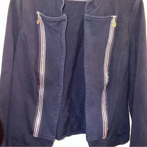 Tommy Hilfiger Navy Zip Front Jacket Gold Logo Details Size L‎ thumbnail 5