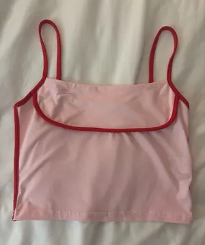 Amazon Pink with red detailing tank top thumbnail 2