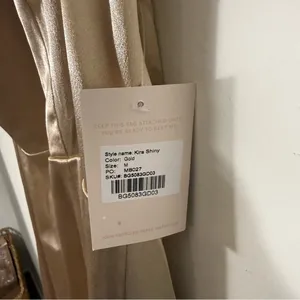 NWT Birdy Grey Kira Shiny Gold Bridesmaid Maxi Dress Medium thumbnail 6