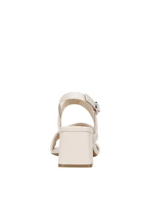 NWT Lifestride Slingback Strappy Dress Sandals Block Heel Bone Off White 8.5M thumbnail 3