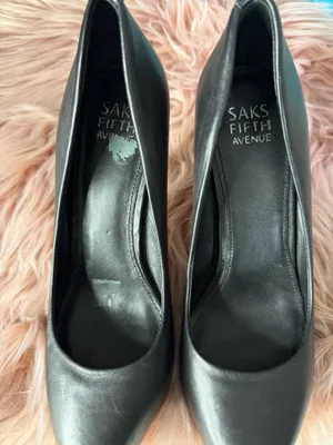Saks Fifth Avenue Selena Leather Pumps Heels Black Size 6,5 thumbnail 3