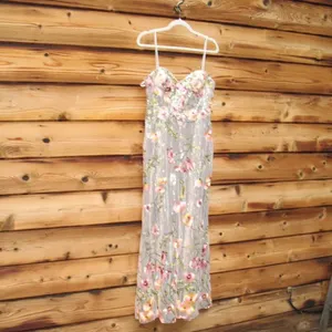 Mac Duggal 68896 Silver Sleeveless Bustier Floral Applique Gown thumbnail 8