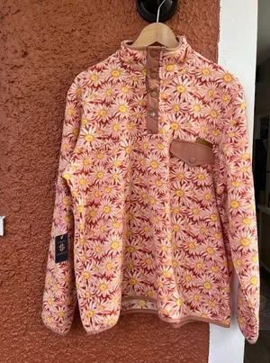Simply Southern NWT Size Large Sunflower Print Quart Snap Fleece Pullover thumbnail 2