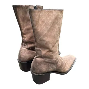 Diba Nubuck Leather Mid Calf Square Toe Western Boots Distressed Boho Festival 9 thumbnail 11