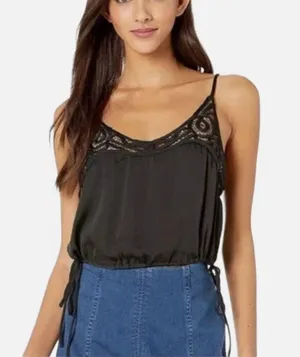 Free People Cami blouson brami tank top Black womens (small) lace party summer thumbnail 9