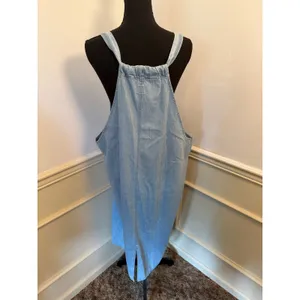 Vintage Mystic Blues Denim Overall Jumper Pinafore Dress Y2K Grunge Art Teacher thumbnail 4