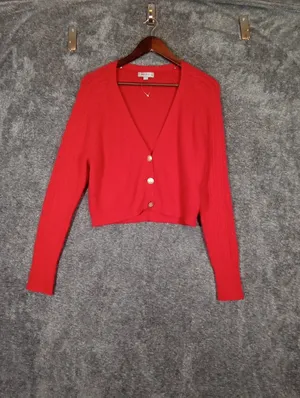 J. Crew Supersoft Cropped Knit Sweater Crest Buttons Merino Wool Blend Womens S thumbnail 2