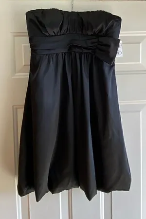 Trixxi Black Silk Strapless Tulip Dress-Brand New thumbnail 1
