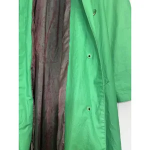Vtg 90s Jones New York Kelly Green Trench Balmacaan Coat L/XL FLAWs Minimalist thumbnail 12