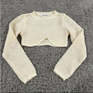 Tic Toc Cropped Knit Sweater thumbnail 1