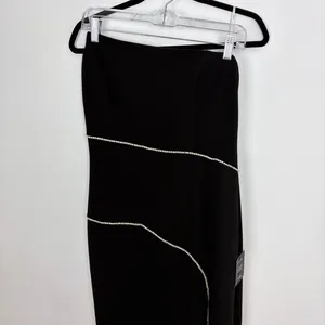 Lulus Elevated Sparkle Black Rhinestone Maxi Dress Wedding Guest Formal Large thumbnail 4