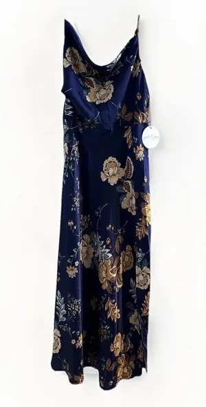 Petal & Pup Alejandra Cowl Neck Midi Dress Blue Floral Size 4‎ NWT thumbnail 9