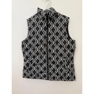Lands End Women’s Down Puffer Vest Women's Size Medium Black Winter Outerwear thumbnail 4