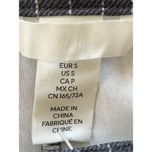 H&M Pinstriped Wide Leg Trousers Gray NWT Size Small thumbnail 3
