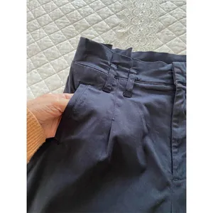 Cremieux Wide-Leg Navy Cropped Pants Paper bag waist Size 4 Casual thumbnail 8
