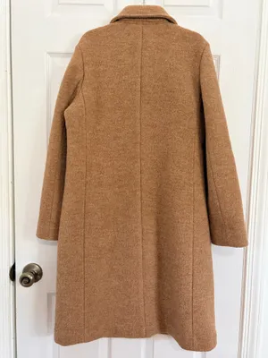 J.Crew Italian Boiled Wool Camel Topcoat Quiet Luxury Old Money Chic NWT Size 4 thumbnail 3