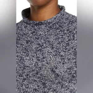 LL Bean Blue Cotton Ragg Funnelneck Pullover Tunic Sweater Size XL‎ thumbnail 2