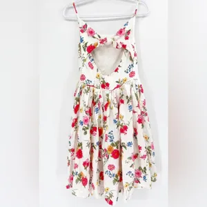 Gal Meets Glam Cassie Floral Linen Bow Back Tie Swing Dress Summer Sundress 2 thumbnail 6