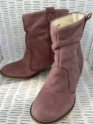 Lavorazione Artigiana for Sundance Italian Leather Slouchy Boots Mauve 39 8.5 thumbnail 1