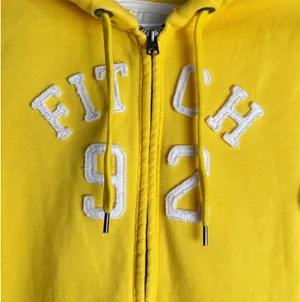 Abercrombie & Fitch Vintage Y2K Yellow Logo Full Zip-Up Hoodie thumbnail 2