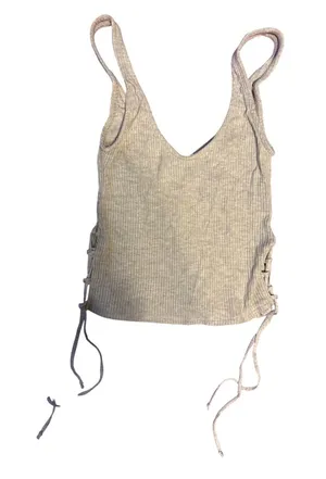 Urban Outfitters Ribbed Side-Tie Camisole in Beige thumbnail 1