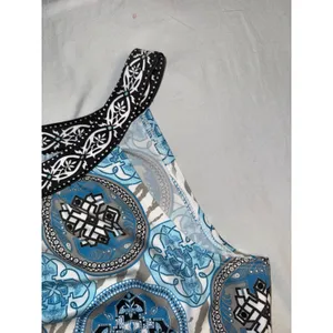Yvos Blue White Medallion Print Tank Top Sleeveless Scoop Neck NWT Womens‎ Large thumbnail 3