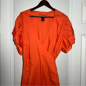 Ashley Stewart • Wrap Midi Dress • Orange • Size 18 • 97% Cotton • Plus size thumbnail 2