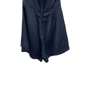 Selfie Leslie Aly Off the Shoulder Satin‎ Romper Navy Blue Size Small thumbnail 6