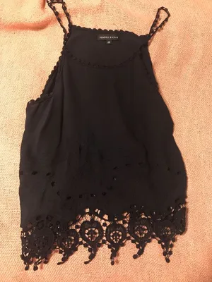 Black Cut Out Tank Top thumbnail 1