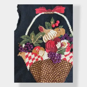 Capacity Vintage 3D Knit Fruit Sweater Vest‎ Cardigan Size M thumbnail 8