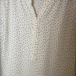 LOFT Beige Blouse with Black Dots thumbnail 2