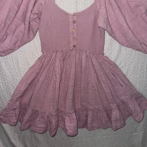 Free People Violet Smocked Square Neck Puff Sleeve Mini Dress‎ Size S thumbnail 6