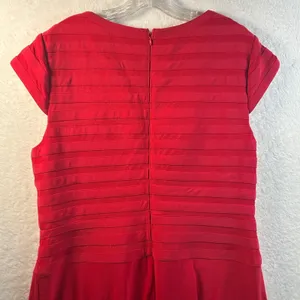 Adrianna Papell Red Mesh Panel V-Neck Cap Sleeve‎ Cocktail Dress Size 16 NEW thumbnail 7
