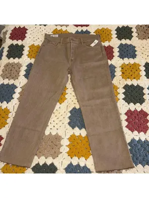 GAP NWT $80 Cheeky Straight High Rise 32 / 14R Pants Khaki Woman’s New Denim thumbnail 3