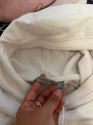 Athleta Super Cropped White Hoodie thumbnail 4